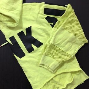 PINK Mesh Cropped Hoodie